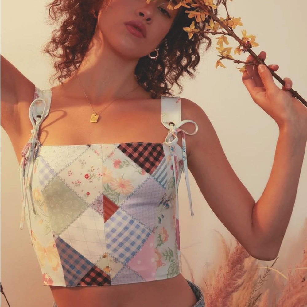 Dolls Kill x Holly Hobbie Patchwork Crop Top